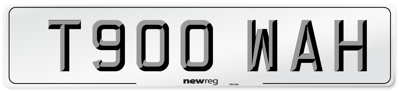 T900 WAH Number Plate from New Reg